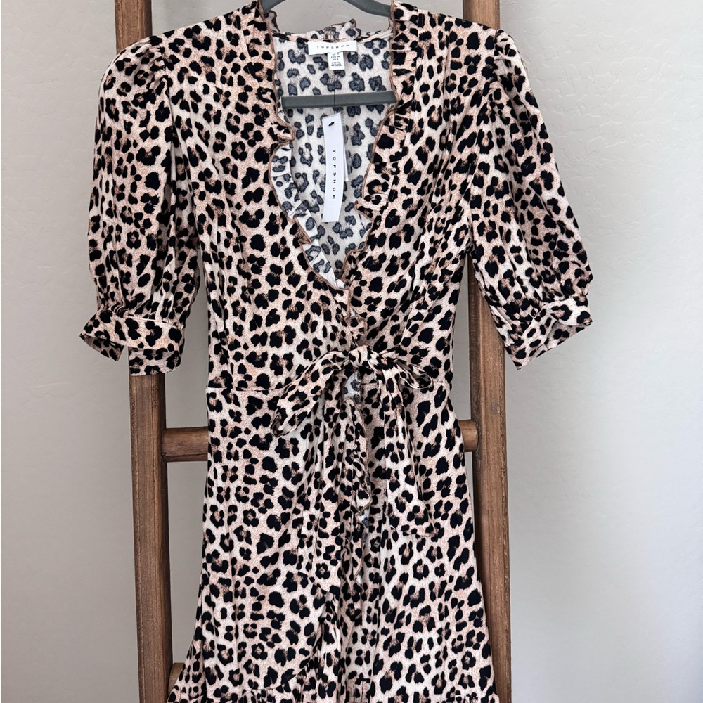 Leopard Print Wrap Dress